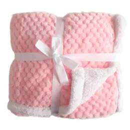 born s Warm Fleece Thermal Soft Stroller Sleep Cover Solid Bedding Set Infant Cotton Quilt Wrap Kids Bath Towel 240106