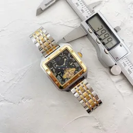 Yüksek kaliteli kadın saatleri tasarımcı saatler zarif ve şık deri saat otomatik mekanik hareket volanı 40mm*38mm erkek saat