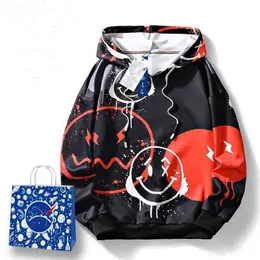 Fashion casual menswear designer Luxury BeaserS loose devil print sweater for women fall Chaopai student hooded coat for men and youth