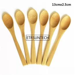 Spoons Stock 8 Size Small Bamboo Spoons Natural Eeo-Friendly Mini Honey Kitchen Coffee Teaspoon Kids Ice Cream Drop Delivery Home Gard Dhry0