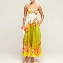 Australisk designerklänning 24 Ny klassisk tryckband linnet Lång klänning Temperament Semester Long Dress