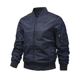 Chaquetas militares para hombres, chaqueta Bomber monocromática, prendas de vestir exteriores, ropa de béisbol para exteriores, primavera y otoño 240105