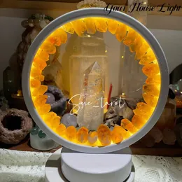 Creative Energy Mineral Lampa Healing Crystals Night Light Home Lucky Zebranie bogactwa dekoracja Reiki Chakra 240106