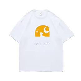 SS Retro Arka Plan Av Köpek Logosu ile Yeni Arhart T-Shirt, Niş Erkek ve Kadın Çiftler Kısa Kollu Tees İnce Yuvarlak Boyun Çok yönlü T-Shirt Gömlek