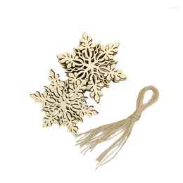 Christmas Decorations 10PCS Snowflake Wood Wooden Hanging Ornaments Cutout Hollow Slices For DIY Crafting Decoration