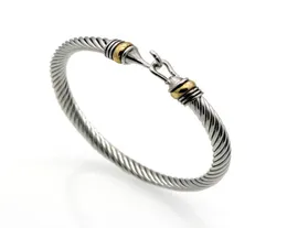 Popularna tytanowa drut ed w kształcie złotej bransoletki stali nierdzewnej kabla stalowa Women039S Bransoletka4465884