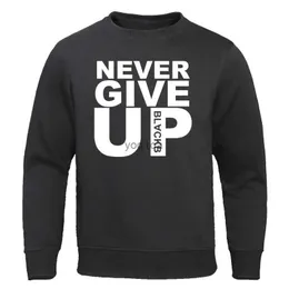 Felpe con cappuccio da uomo Felpe Non camminerai mai da solo Felpe Never Give Up Moda uomo Abbigliamento oversize Girocollo Abbigliamento sportivo ampio traspirante per uomo