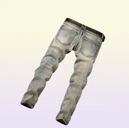 Мужские дизайнерские джинсы с потертостями, рваные байкерские облегающие мотоциклетные джинсы для мужчин, модные эластичные брюки7186094