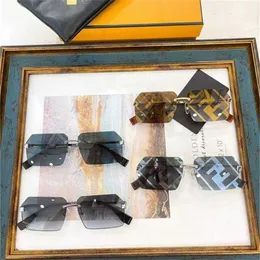 СКИДКА 22% Высококачественный новый продукт семейства F Безрамные солнцезащитные очки Ins Network красного цвета в индивидуальной модной коробке для мужчин и женщин FE40043U