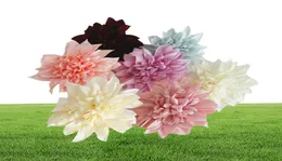 50pcs 11cm Dahlia Pompon Head Fake Flower Silk Artificial Flowers For Bride Wedding Wall Flower Garden Decoration DIY Home Decor9060688