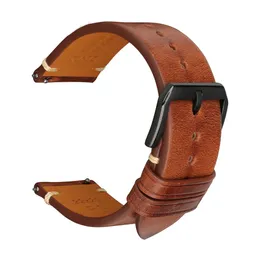 Genuine Leather Watch Straps Man Women 18mm 20mm 22mm Cowhide Watchband for Butterfly Buckle Quick Release Band 240106