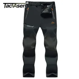 TACVASEN Winter Thicken Fleece Hiking Pants Men Warm Thermal Pants Windproof Outdoor Fishing Camping Mountain Ski Pants Trousers 240105