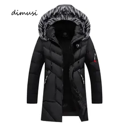 DIMUSI Winter Mens Long Jacket Fashion Men Fur Collar 열전 클래식 코트 캐주얼 따뜻한 Windbreaker 패딩 재킷 의류 240106