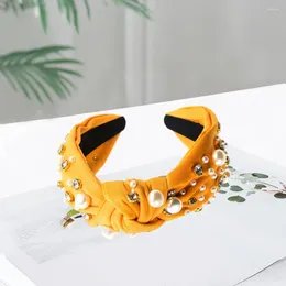 Bandanas Embroidered Headband Elegant Embellished Hair Hoop Fashionable Faux Pearls Rhinestone Decor For Brides Accessories