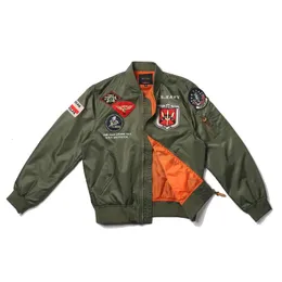 군사 USN 해군 제 2 차 세계 대전 봄과 가을 조종사 Flght 재킷 야구 유니폼 남자 폭격 재킷 윈드 브레이커 240105