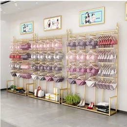 شماعات 2024 الولايات المتحدة الأمريكية/اليابان الفاخرة الذهب Lingerie/Bra Display Rack للملابس ملابس داخلية الحديد الرفوف