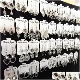 Lampadario pendente all'ingrosso 30 paia di orecchini per le donne Placcato argento Gioielli di moda Regali per feste Rop Mix Stili Consegna Dhy9E