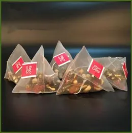 500 sacos de filtro de chá de náilon com etiqueta sacos de chá descartáveis vazios saco de filtro de infusor de chá saco de armazenamento claro 587cm ffa14457465042