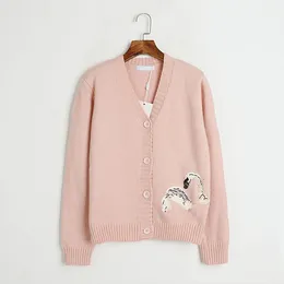 1009 L 2024 Runway Spring Brand Stesso stile maglione manica corta scollo a V cardigan rosa abbigliamento donna donna di alta qualità DL