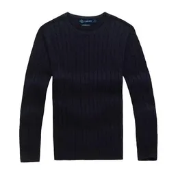 Sweaters Yeni yüksek kaliteli polo erkekler bükülmüş iğne kazak örgü pamuklu yuvarlak boyun kazak kazak erkeklerin düz renk s.