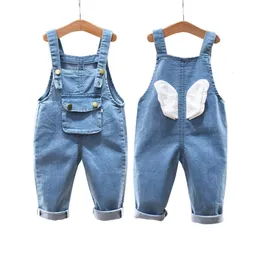 Childrens Denim Overalls Baby Jeans Pants Boys Girls Trousers Infant Clothing Toddler Babies Little Kids 13 Years 240106