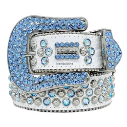 디자이너 BB Simon Belts 남성 여성 여성 반짝이는 다이아몬드 벨트 검은 색 블루 흰색 다색에 블링 라인톤이 선물로 선물 2025