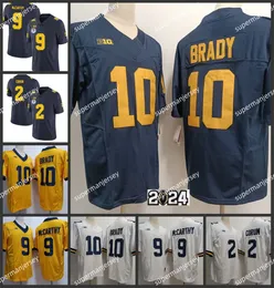 Michigan Football Jersey J.J. McCarthy 2024 Rose Bowl Tom Brady Aidan Hutchinson Blake Corum Michigan Wolverines