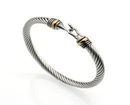 Popularna tytanowa drut ed w kształcie złota bransoletka stalowa kabel stali nierdzewnej Women039S Bransoletka4948485