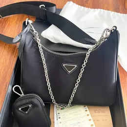 Роскошная сумка Женская переизданная нейлоновая сумка через плечо CrossBody Дизайнерская сумка мужская клатч треугольная сумка-мессенджер 3 предмета модная сумка для путешествий модная сумка в форме полумесяца