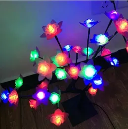 Kransar rosblomning 32 lysdioder trädljus nattlampor bordslampa 45 cm svarta grenar belysning julfest bröllop led blommor lampor