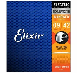 1 set Corde per chitarra elettrica super leggere Elixir 12002 Nanoweb 9423058781