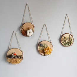 Macrame Hanging Dried Flower Wall Decor Board Home Accessories Room Artificial Creative Pendants 240106