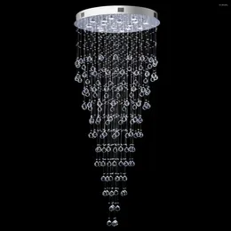 Chandeliers Staircase Crystal Large Foyer Chandelier For High Ceiling -16 Lights Modern Raindrop Spiral