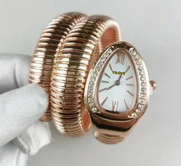 Cała kryminalna luksusowa bransoletka dla kobiet zegarek złotą węża zegarek najlepsza marka Diamond Stali Stael Watch Watch Damski zegarek Świąteczne Walentynki Prezenty