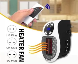 WallOutlet Mini Electric Air Heater Portable Space Fan Heater Desktop Household Office heat fan speed small sun heat4089850