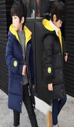 Giacca per ragazzi 2020 Nuove giacche invernali con cappuccio Moda Parka caldi per ragazzi adolescenti Addensare Cappotto medio lungo Abbigliamento per bambini LJ2010074008982