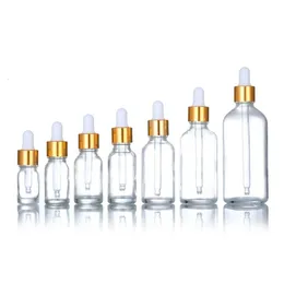 Flacone contagocce in vetro per profumo vuoto, cosmetico, per la cura della pelle, olio essenziale, 5 ml, 10 ml, 20 ml, 30 ml, 50 ml, 100 ml.