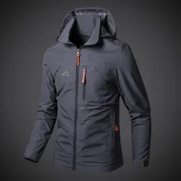 Men Waterproof Jackets Hooded Coats Male Outdoor Outwears Windbreaker Windproof Spring Autumn Jacket Fashion Clothing Coat 240106