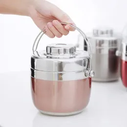 Bento Box Food Food Thermal Jar Soup Soup Thermos Bag Bag Portable Stainless Stail-Pwaking Tabledware Contrage Contage 240105