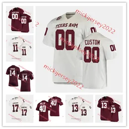 David Hicks Justin Madubuike Texas A&M football Jersey Rueben Owens Custom Stitched 71 Chase Bisontis 25 Dalton Brooks 1 Bravion Rogers Texas A&M Aggies Jerseys