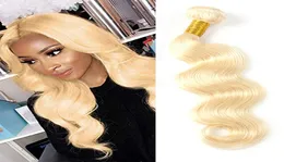 Cabelo Virgem brasileiro Um Pacotes Tramas Duplas 613 Loira Onda Do Corpo Extensões de Cabelo Humano Loira Tramas Em Linha Reta 1032inch7071164