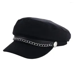 Berretti retrò punk per unisex stile britannico berretto da pesca invernale uomo berretto da marinaio donna capitano streetwear cappelli blu scuro