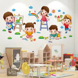 Shijuhezi Cartoon Children Wall Stickers Decor Diy Clouds Mural Decals for Kids Rooms Baby Bedroom Nursery Home Decoration 240105