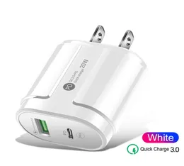 Macaron PD Home Chargers Dualport Fast Charging Type C en laddare reseplugg för iPhone Samsung Huawei Xiaomi PC -surfplatta4968096