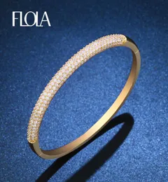 Flola märke armband för kvinna kubik zirkoniet guld manschett armband pulseira dubai bröllop smycken bijoux brta94 cx2007297032851