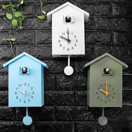 3Colors Modern Plastic Bird Cuckoo Design Quartz Wall Hanging Clock Timer Quartz Wall Clock for Home Office Decoration H1230312O