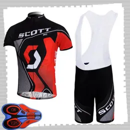 SCOTT team Cycling Short Sleeves jersey bib shorts sets Mens Summer Breathable Road bicycle clothing MTB bike Outfits Sports Uni258t