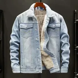 2023 модная зимняя джинсовая хлопковая куртка мужская с подкладкой, утепленный топ больших размеров, теплый топ 240105