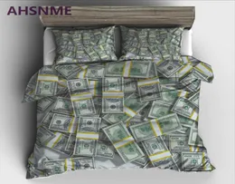 AHSNME decoration dollar money Bedding Set Highdefinition Print Quilt Cover for RU AU EU King Double Size Market jogo de cama3506905