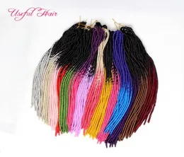 Gehäkelte blonde Haarverlängerungen OMBRE COLOR FAUX LOCS Soft Braid in Bündeln DreadLOCKS SYNTHETISCHES Flechten Häkelzöpfe HAAR MARLE3349138